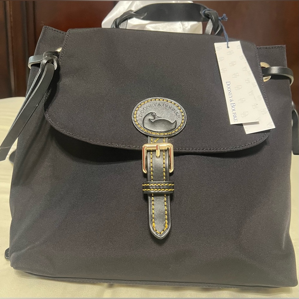 Dooney & Bourke Nylon Flap Backpack Black